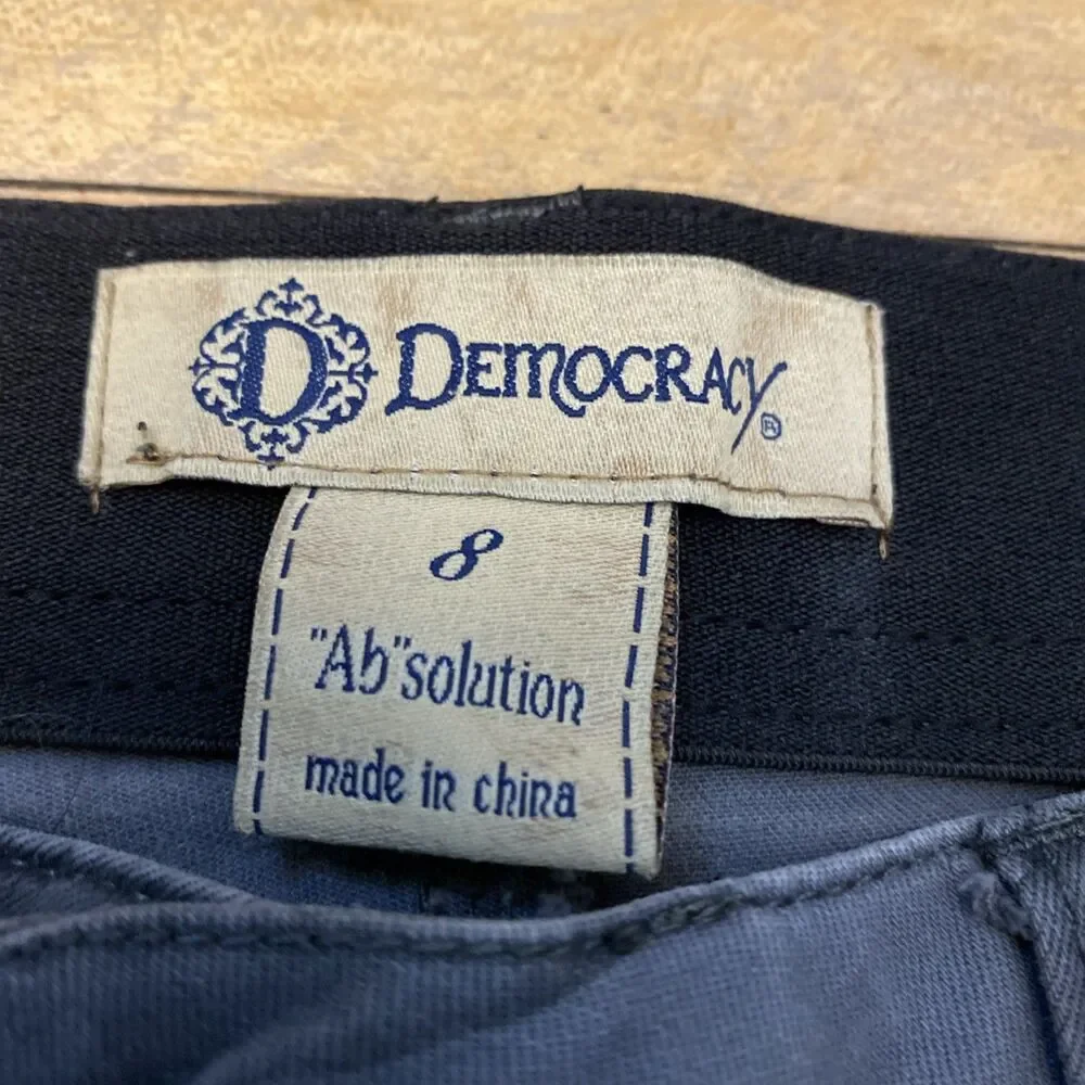 Democracy Ab Solution Pants Women’s Size 8 Camo Zip Pockets Skinny Mid Rise